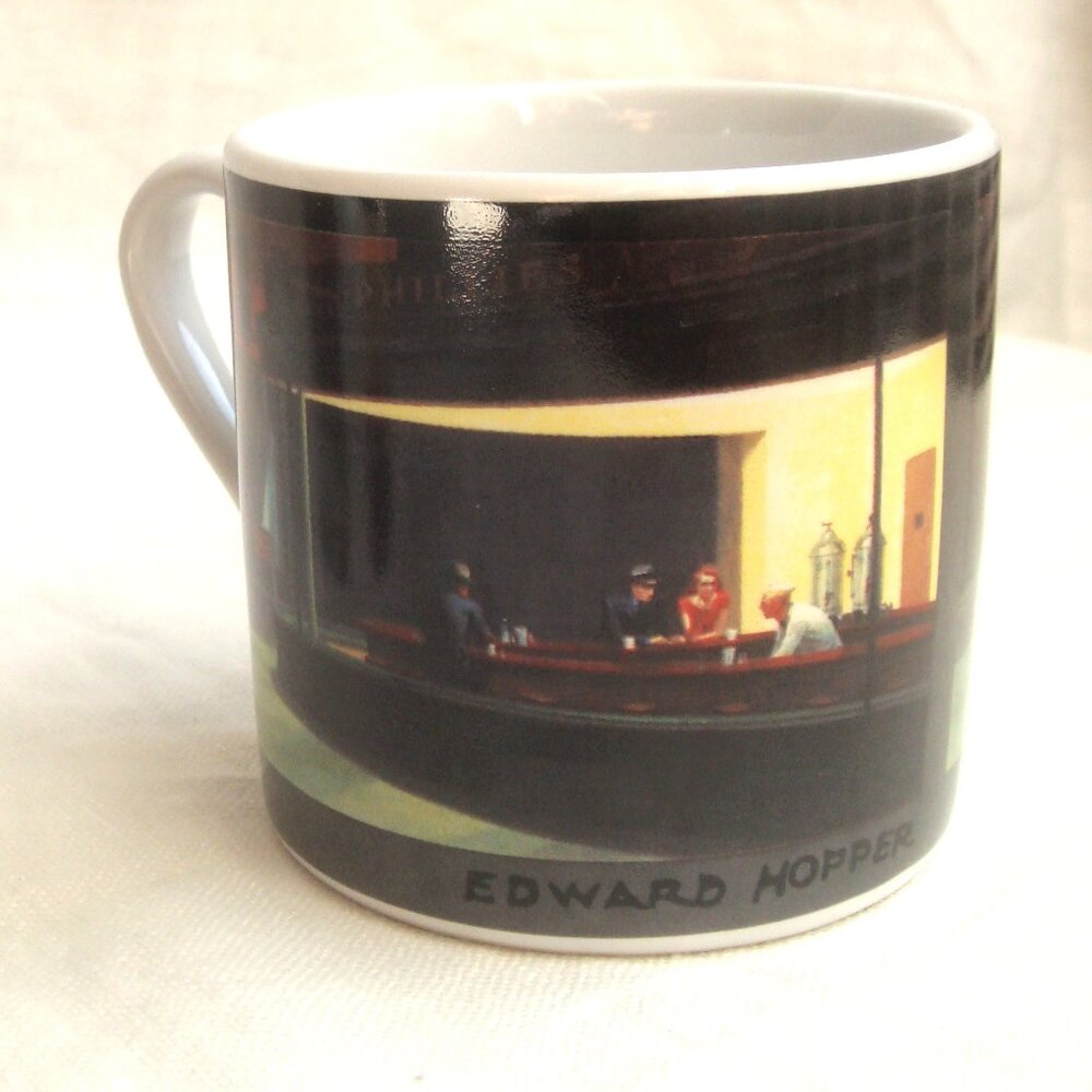 2 Vintage COPCO Artist Edward Hopper Mini Mug Tea or Espresso Cup 1993